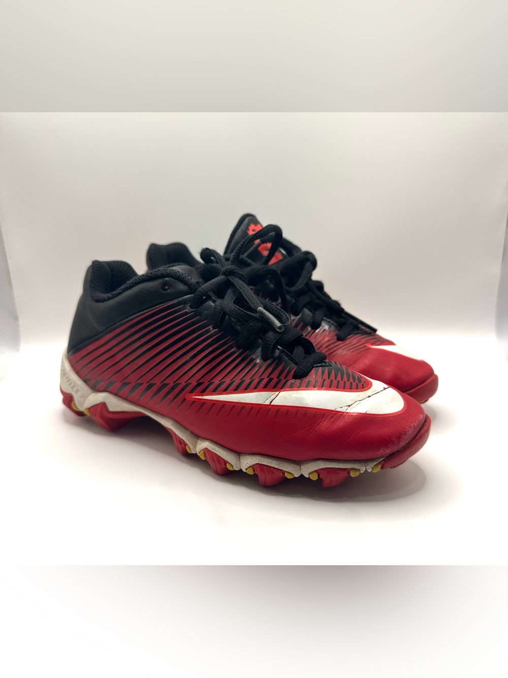 Nike Kids Red and Black Football Cleats Fastflex Size 1Y